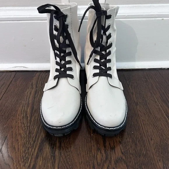 Rag and Bone Women's Cream Lace-Up Boots - Picture 2 of 7